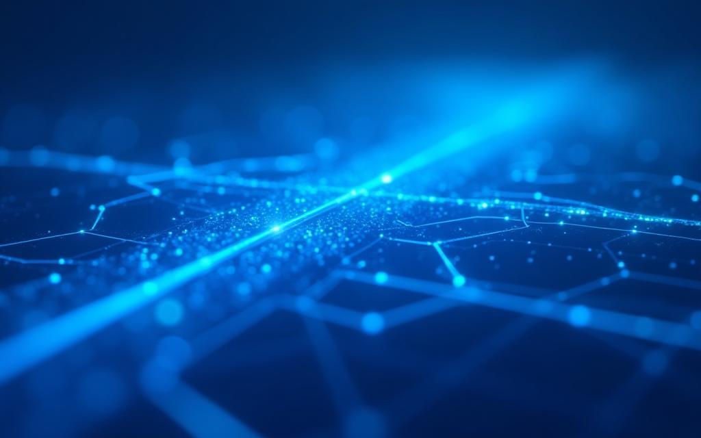 Abstract representation of a smart transportation network with glowing data lines